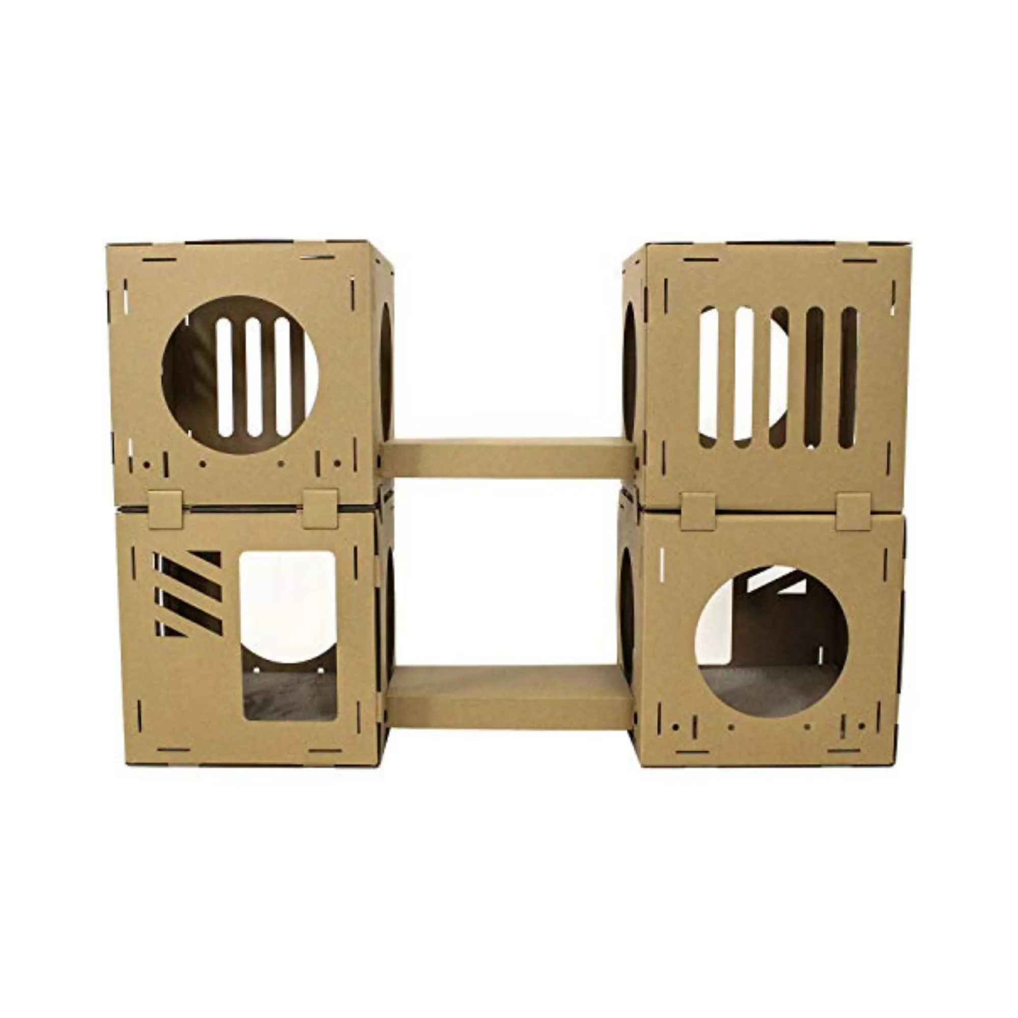 Midlee Cardboard Cat Climbing House Furniture- 2 Tower w/Scratching Pads