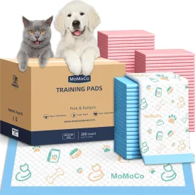 MoMoCo Puppy Pads 23"x23"-100 Count | Dog Pee Training Pads 6-Layer Super Absorbent & Leak-Proof,Disposable Pet Potty Pads for Puppies | Dogs | Cats | Rabbits ( Pattern100 Pink100)