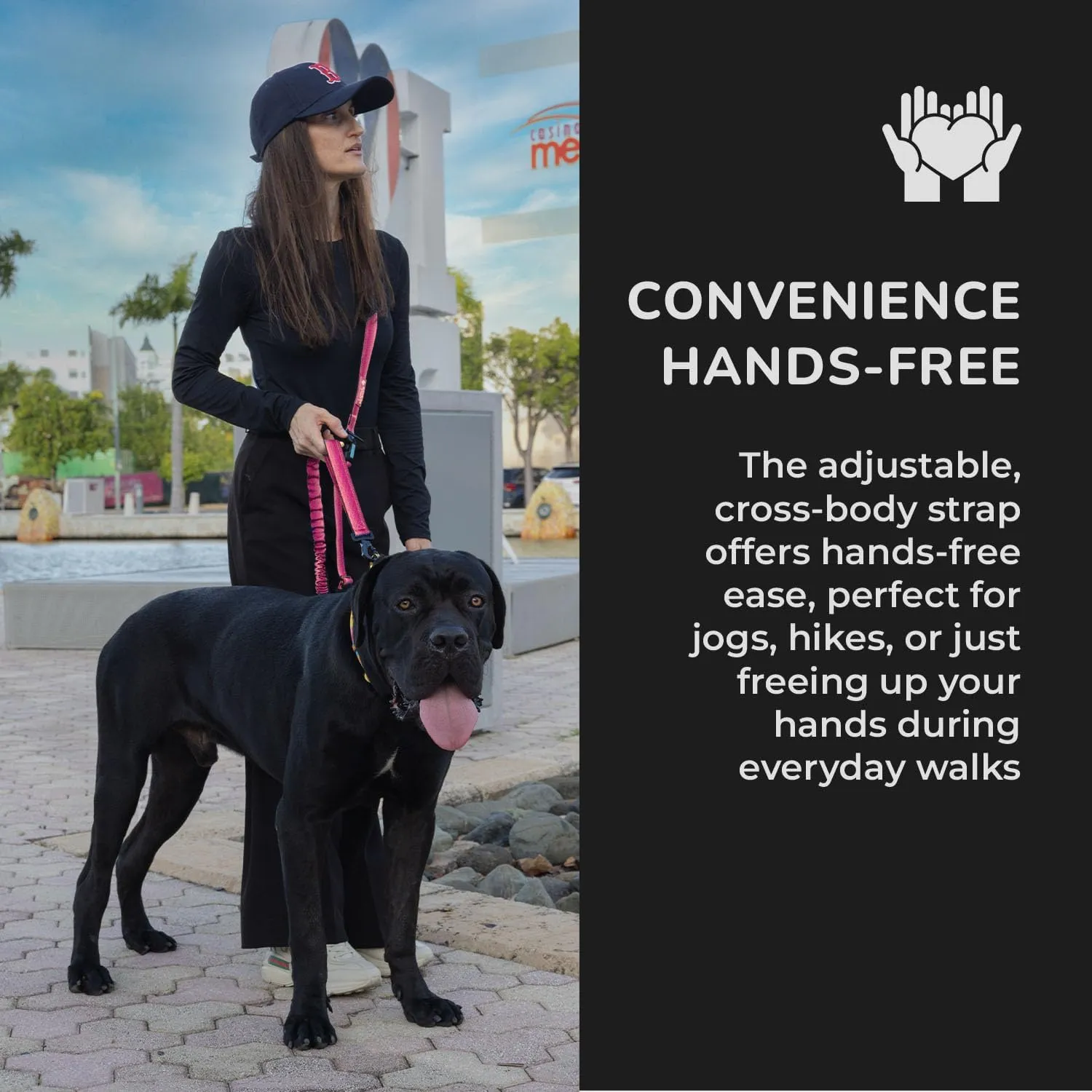 NeoFlex Premium Dog Leash - Stylish Leash for Medium, Small & Large Dogs - Heavy Duty, Wearable Design for You & Dog - Ideal for Pulling Dogs & Large Breeds - Durable & Comfortable - Pink