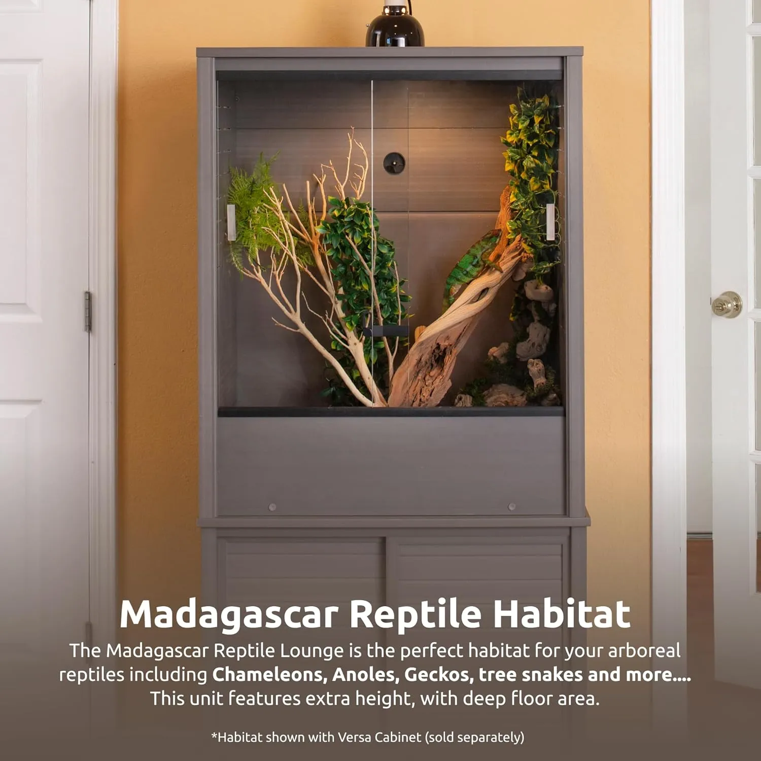 New Age Pet Madagascar Vertical Reptile Lounge Habitat, (30" L x 24" W x 36" H) Arboreal Chameleon Cage Made with ECOFLEX, Non-Toxic & Eco-Friendly Materials, Quick & Easy Assembly