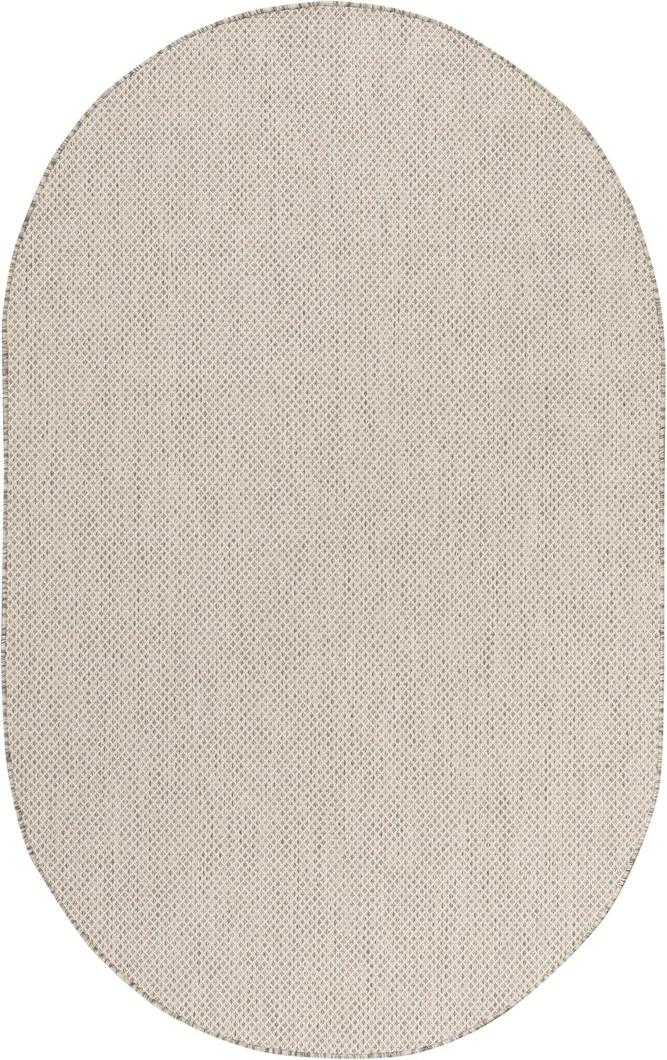 Nourison Courtyard Indoor/Outdoor Ivory Silver 3' x 5' Oval Area Rug, Easy Cleaning, Non Shedding, Bed Room, Living Room, Dining Room, Backyard, Deck, Patio (3x5)