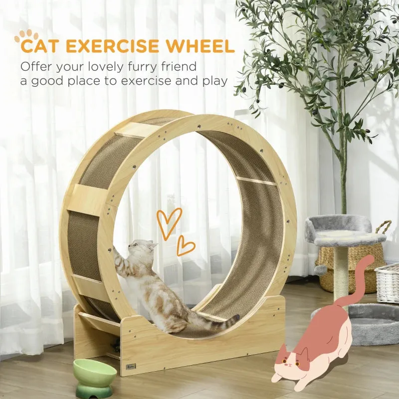 Oak Cat Exercise Wheel with Brake and Scratching Pads