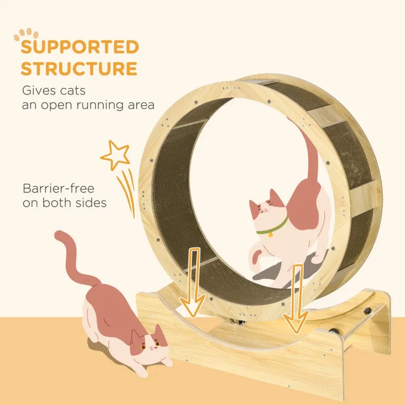 Oak Cat Exercise Wheel with Brake and Scratching Pads