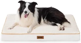 Orthopedic Dog Crate Bed for Large Sized Dog - Waterproof Puppy Bed for 36 Inch Kennel with Removable Washable Corduroy Cover, Support with Egg Crate Foam Filling, Cream