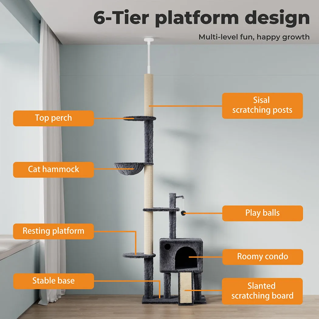 PaWz Floor-to-Ceiling Cat Tree Scratching Condo