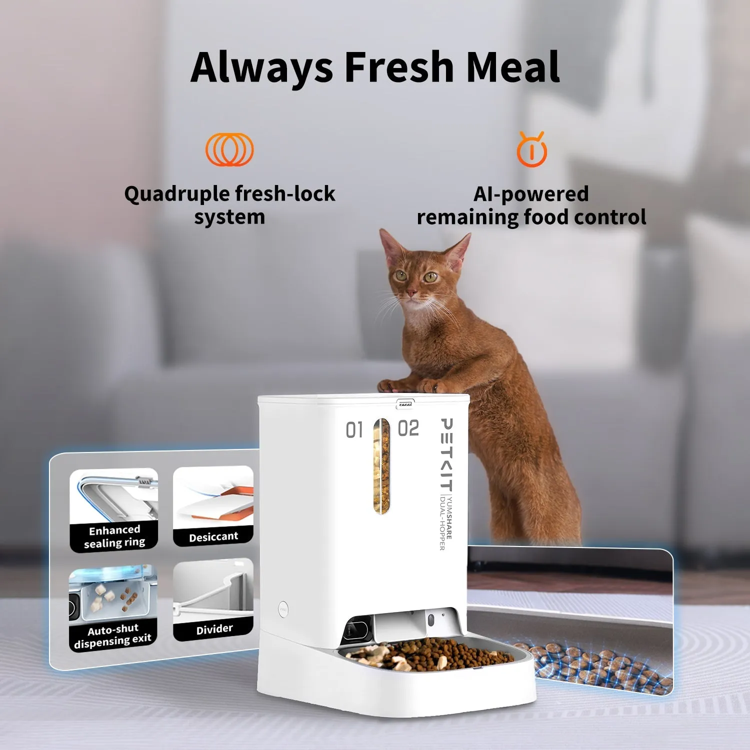 PETKIT Yumshare Dual Hopper Smart Feeder with Built-in Camera
