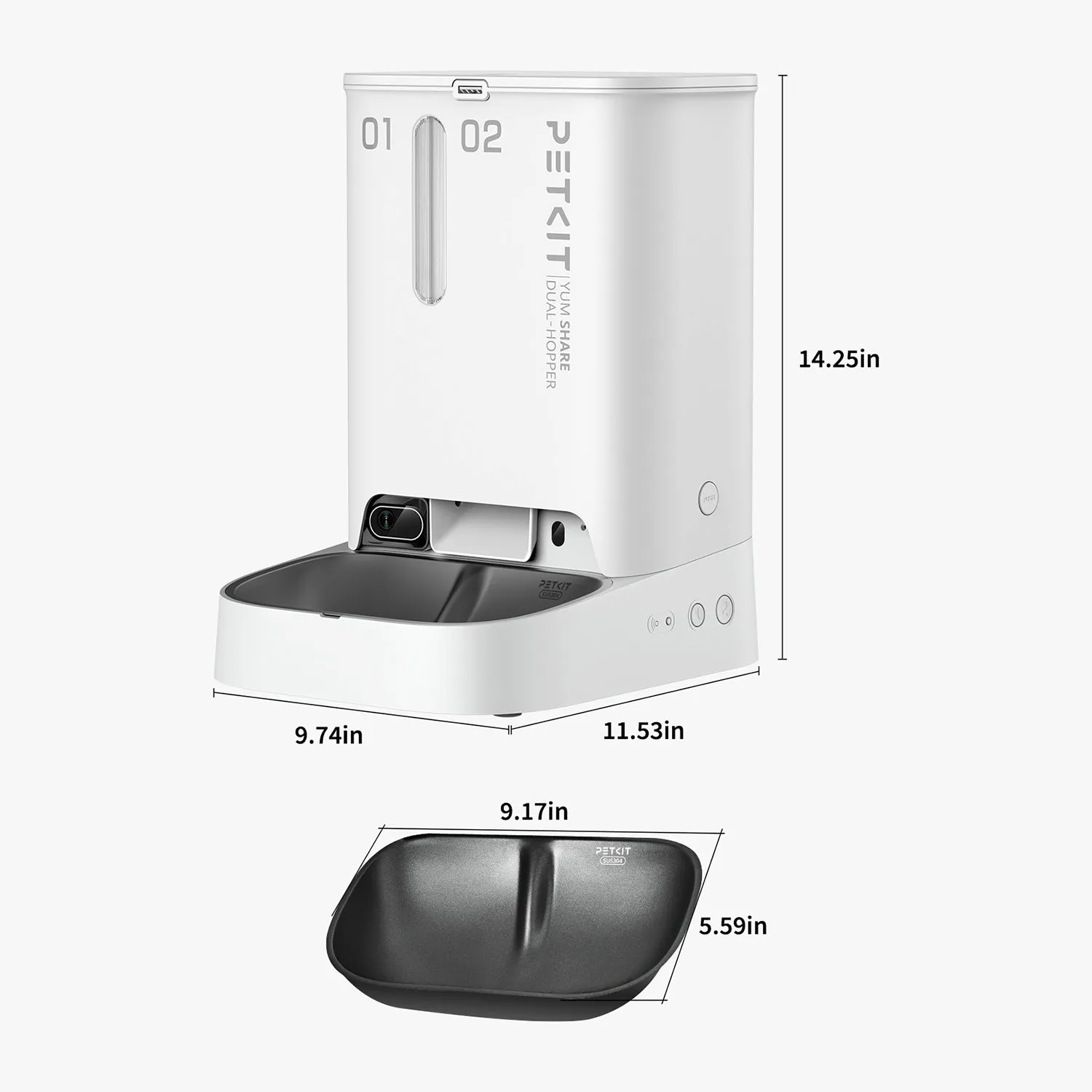 PETKIT Yumshare Dual Hopper Smart Feeder with Built-in Camera