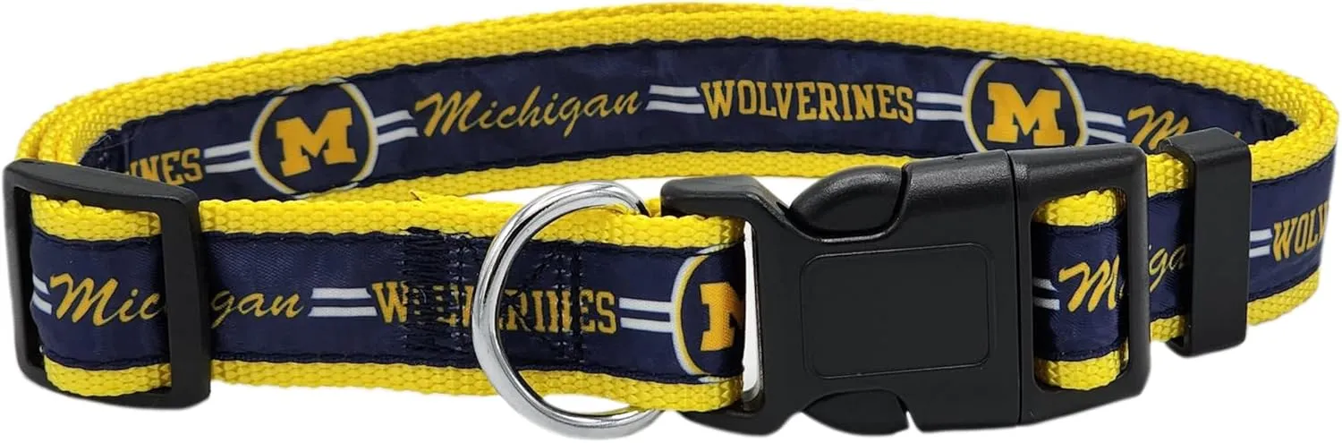 Pets First Collegiate Pet Accessories, Dog Collar, Michigan Wolverines, Small