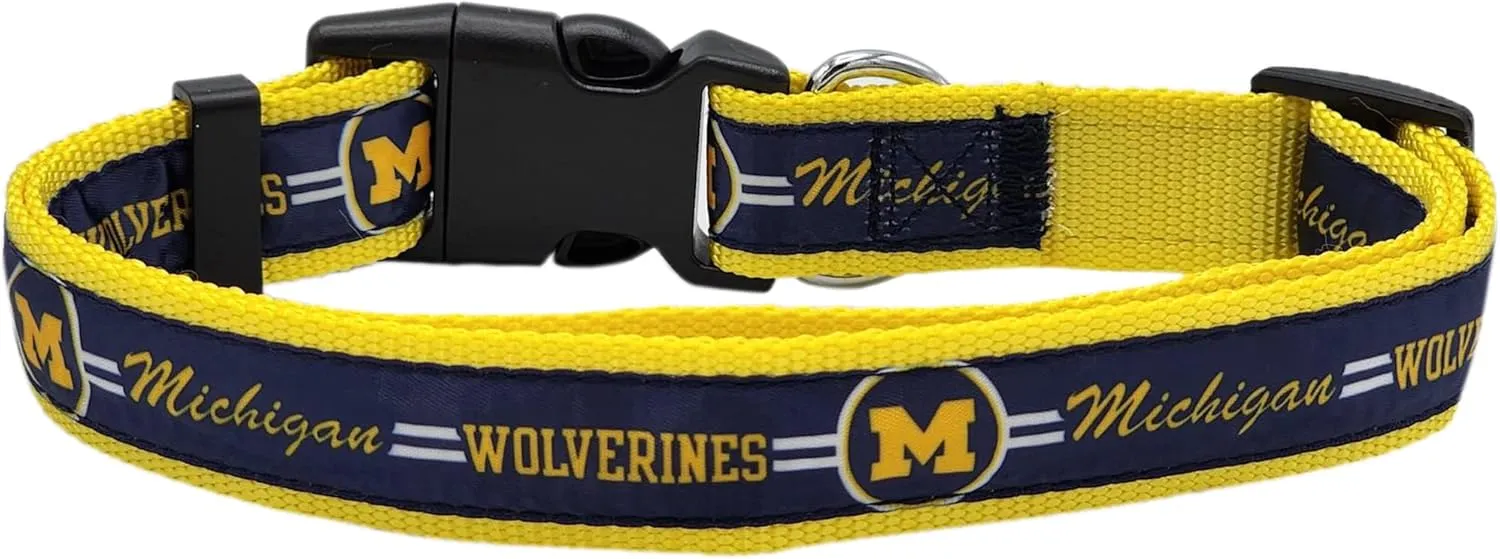 Pets First Collegiate Pet Accessories, Dog Collar, Michigan Wolverines, Small