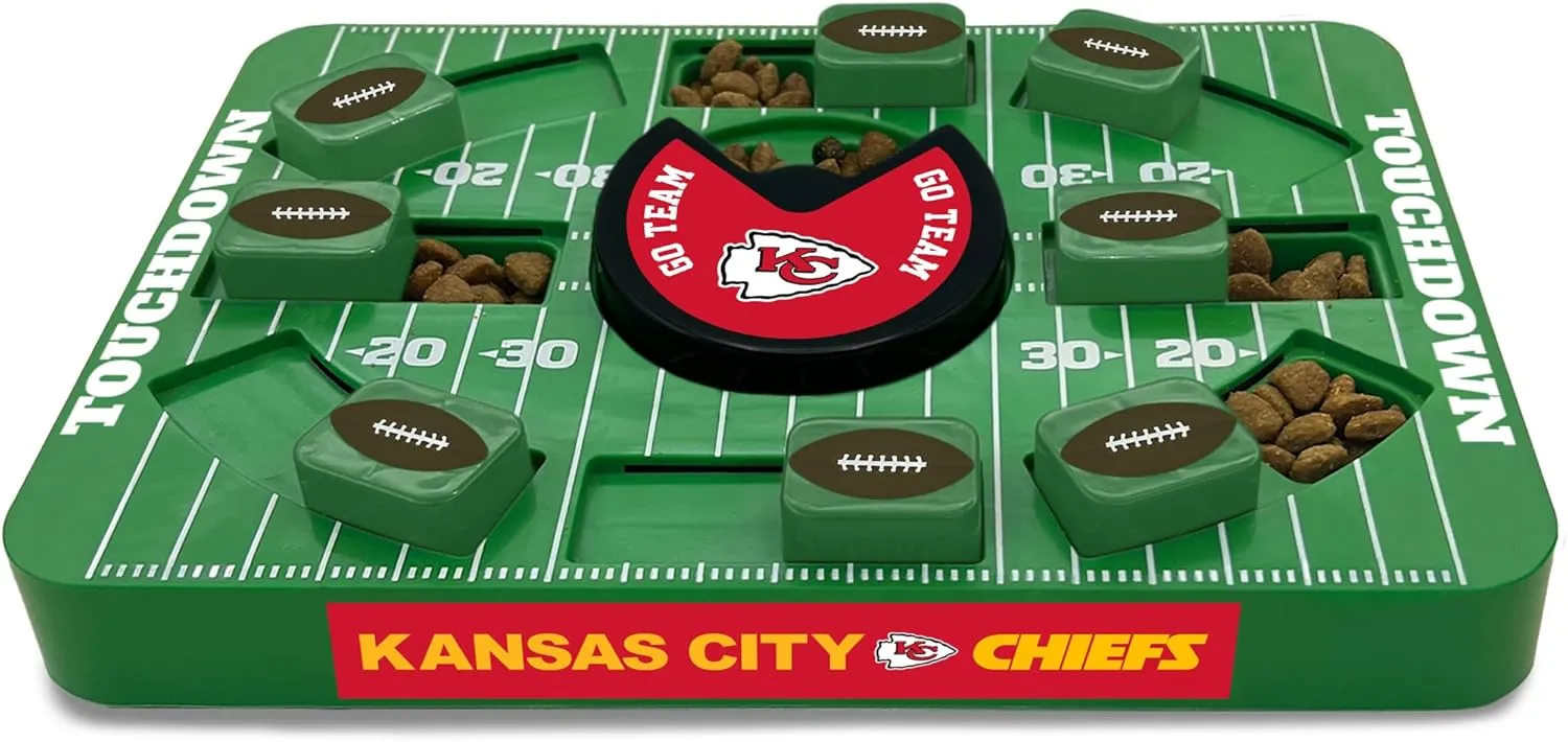 Pets First Kansas City Chiefs Large Puzzle Puzzle Toy, New Size, Interactive Slow Feeding Toy