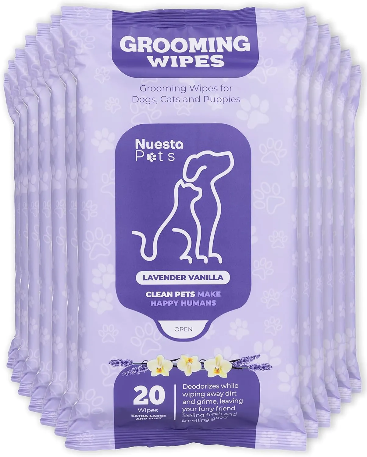 Pets Lavender Vanilla Pet Wipes (240 count wipes) or Nuesta Pets Lavender Vanilla Pet Wipes 20 ct. pkg ( Set of 12)