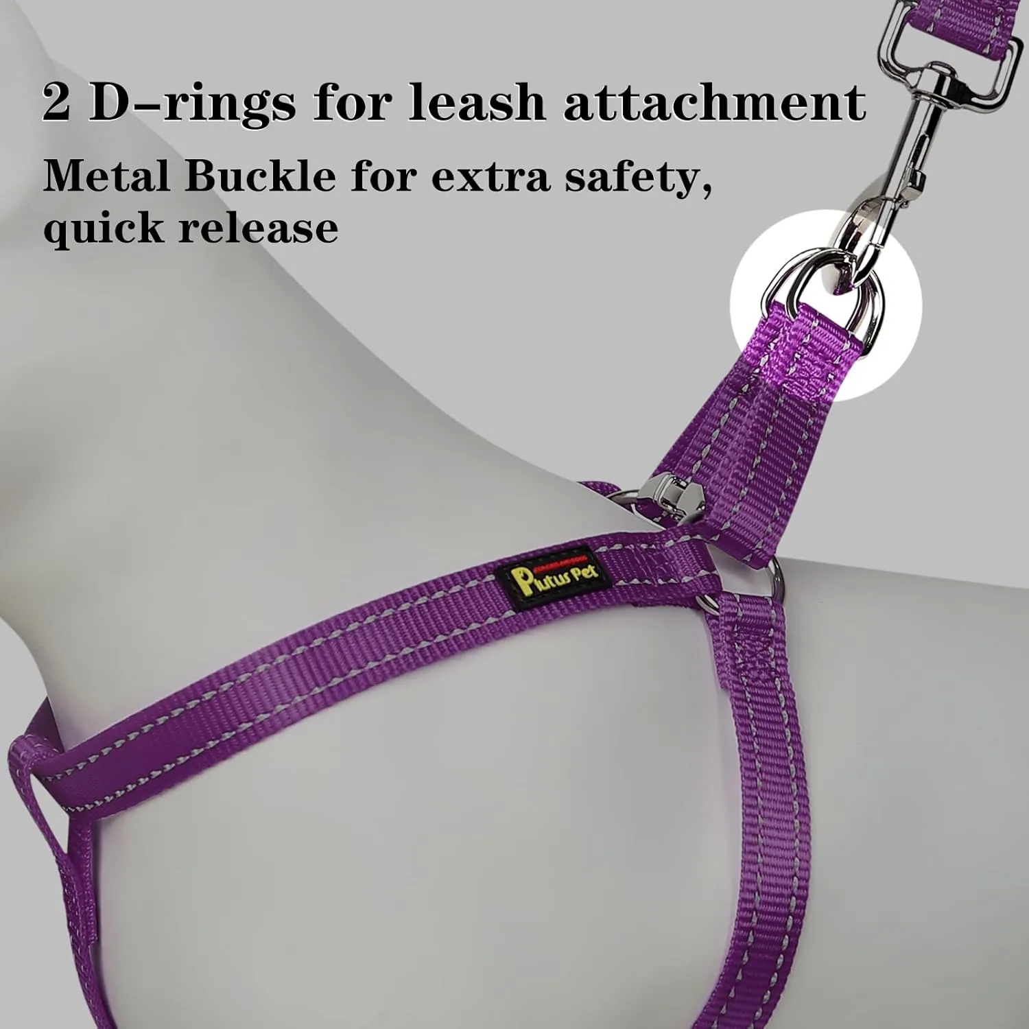 Plutus Pet Step in Dog Harness, Reflective, Adjustable, and Secure with Metal Buckles, Quick Fit Dog Harness for Puppy, Small, Medium and Large Dogs, Purple, XS
