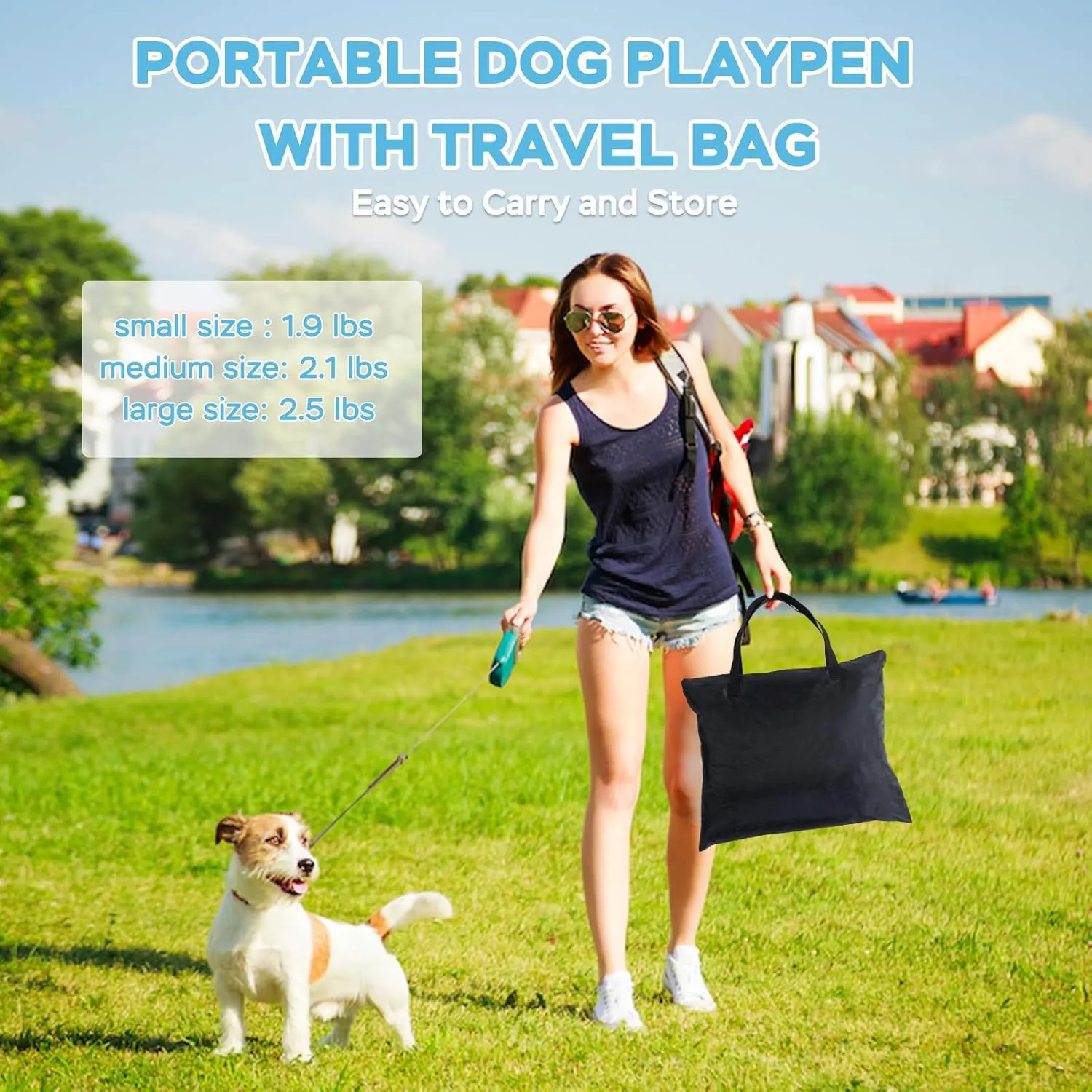 Portable Pet Playpen Cat Cages Indoor 27.6" L x 21.7" W x 17.7" Collapsible Dog Crates Made of 600D Oxford Material Tent Kennel Playpen for Dogs Cat and Rabbit Travel Dog Playpen Indoor(S, Blue)