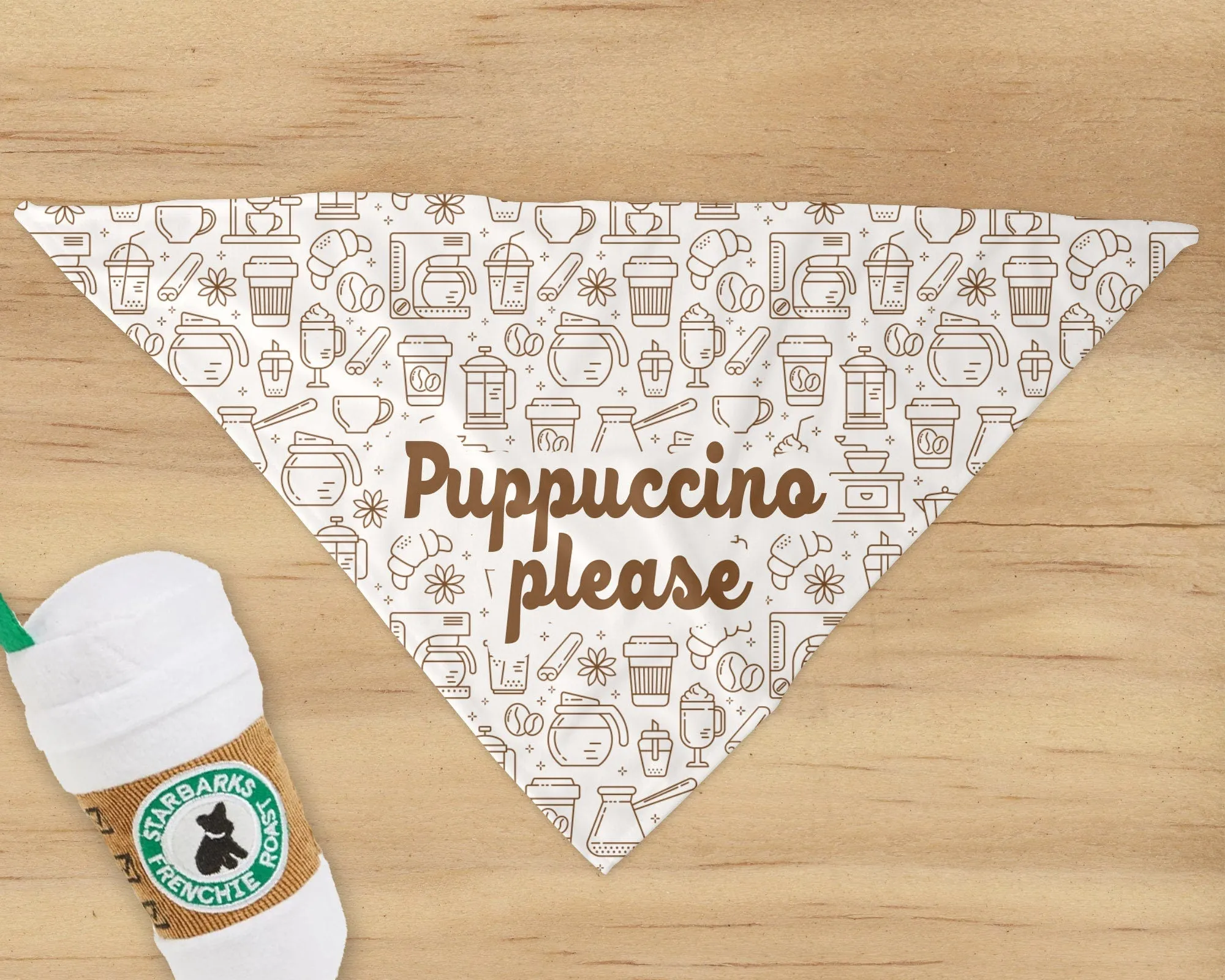 Puppuccino Please Funny Dog Bandana