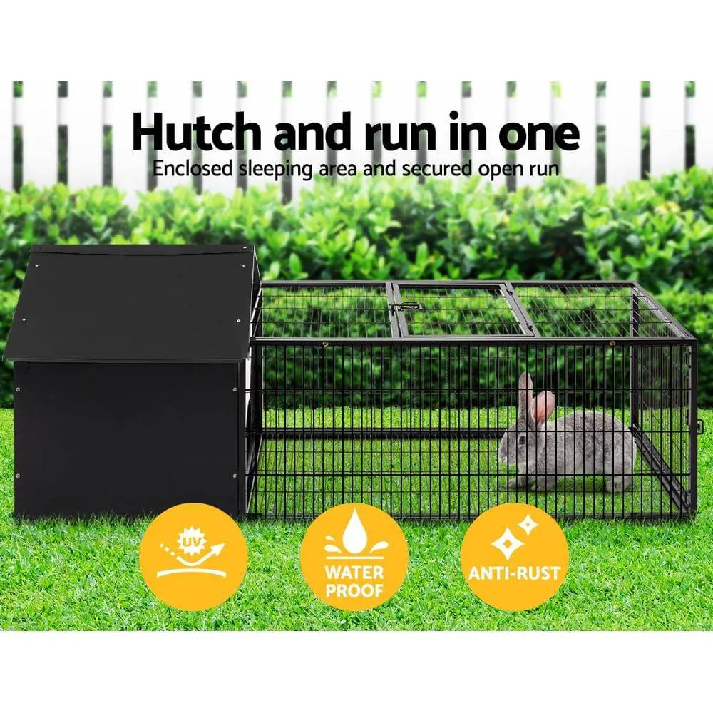 Rabbit Cage Hutch Cages Indoor Outdoor Hamster Enclosure Pet Metal Carrier 162CM Length