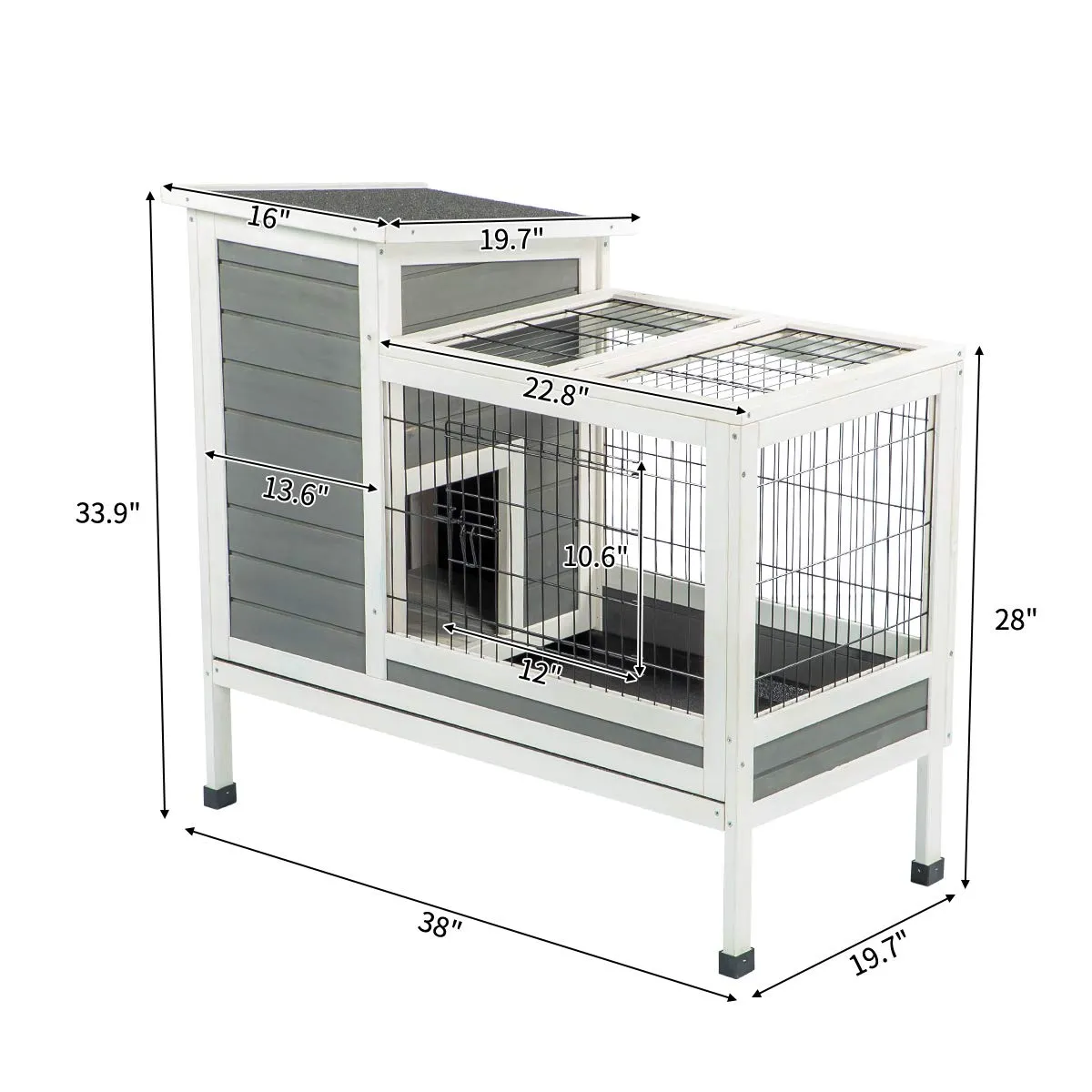Rabbit Hutch Pet House  Indoor & Outdoor for Small Animals