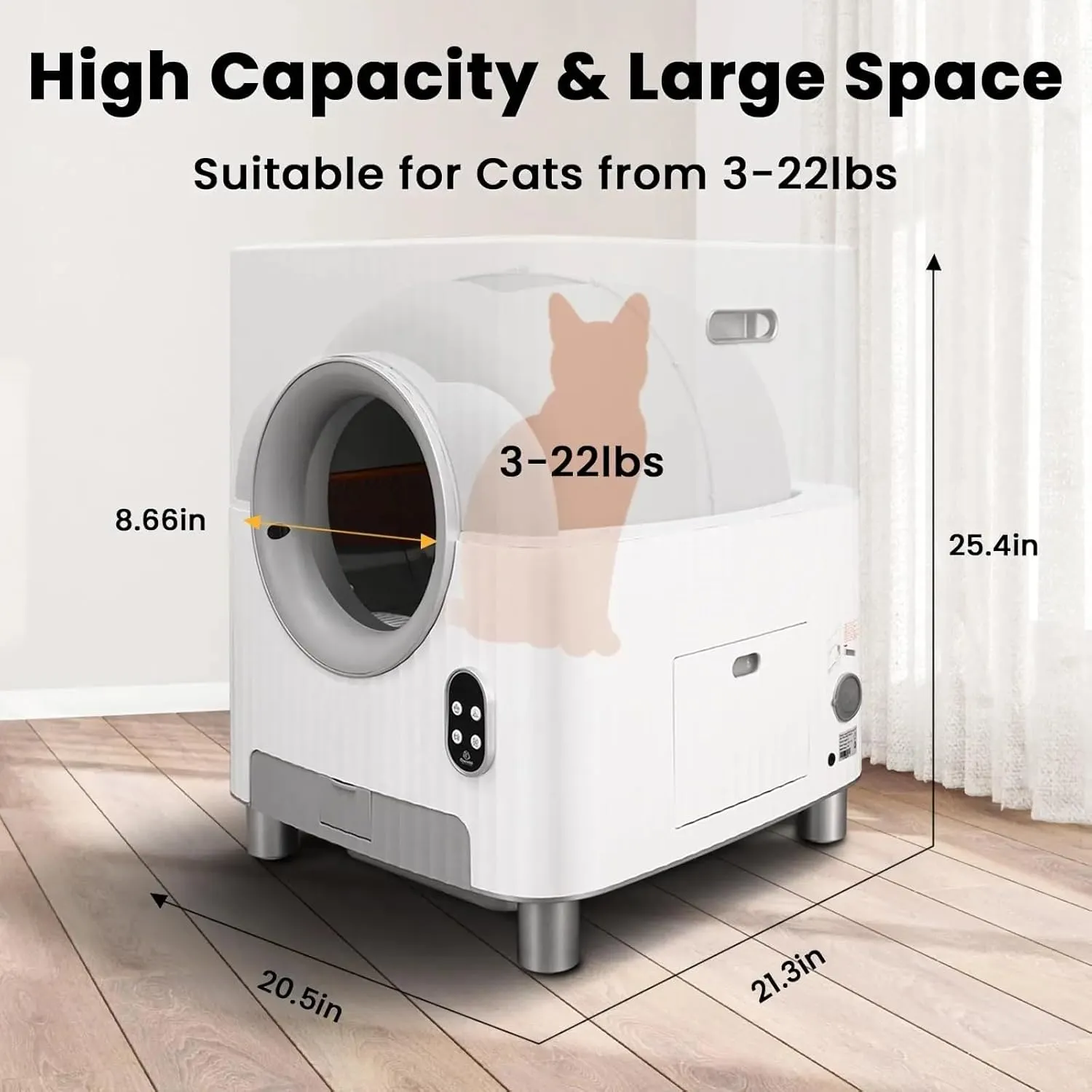 Self-Cleaning Automatic Cat Litter Box - Smart Toilet for Cats(US plug)