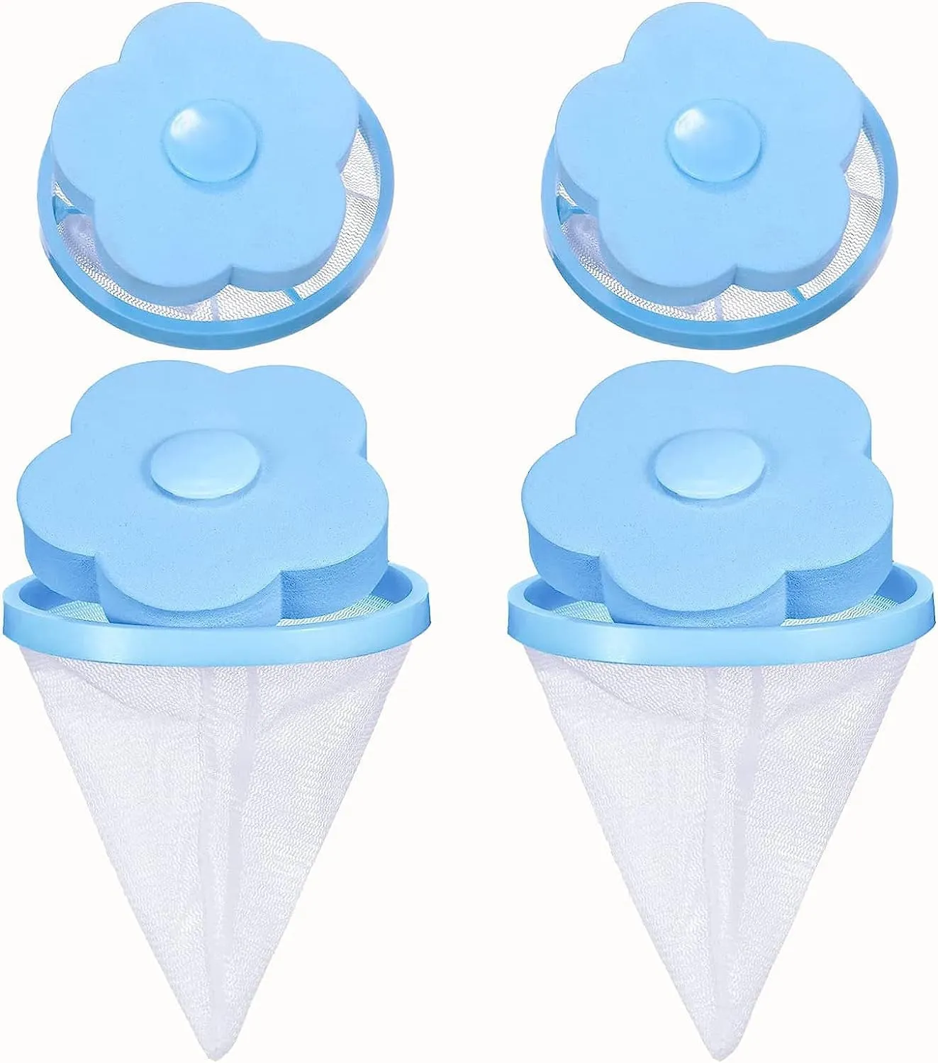Seven-first 4 PCS New Washing Machine Pet Hair Filter, Cleaning Lint Catcher Mesh Bag Home Floating Mesh Pouch Hair Collector, Laundry Filter Bag Laundry Lint Remover