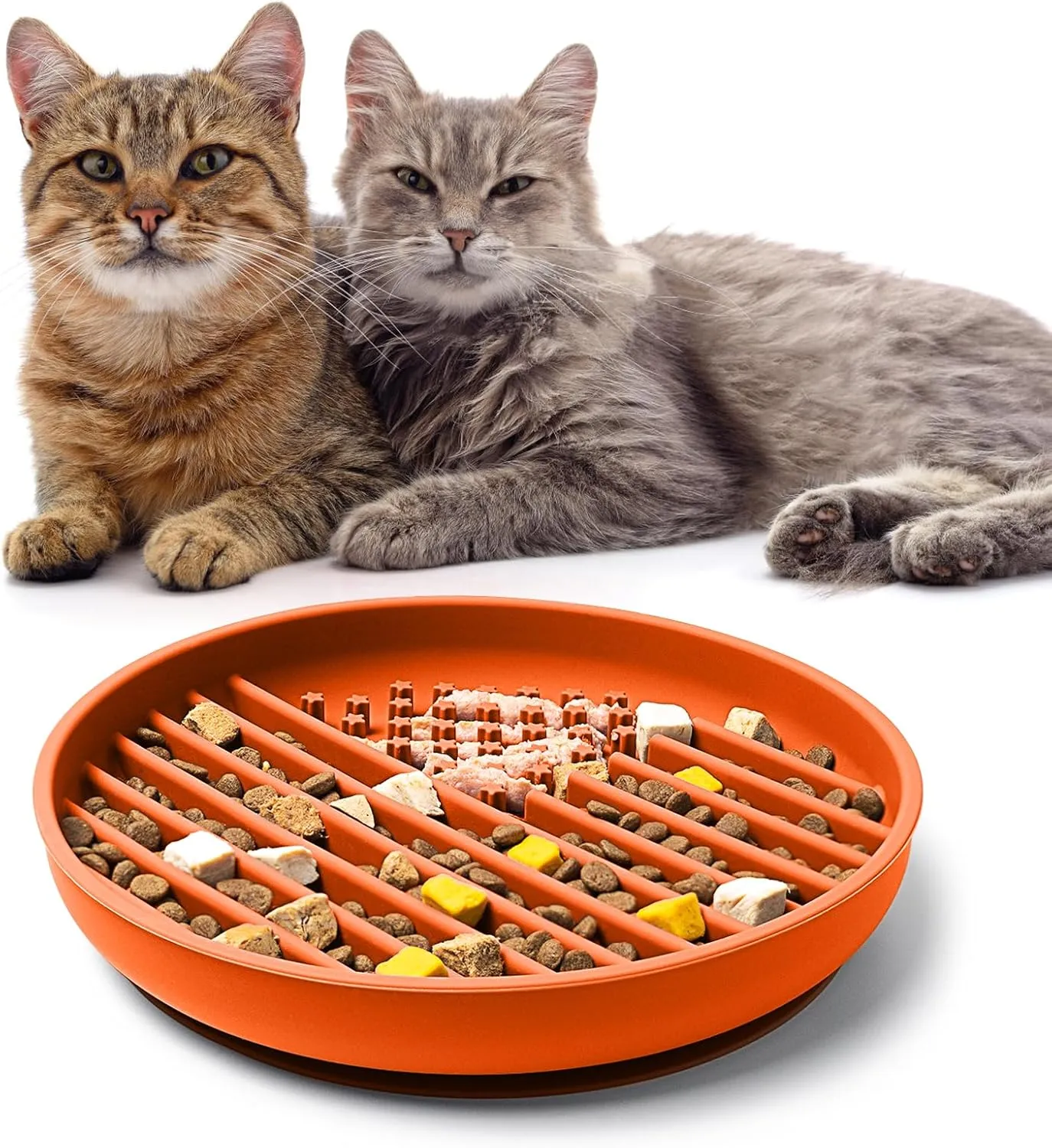 Silicone Slow Feeder Cat Bowl with Suction Cup Design Cat Puzzle Feeder Slows Down Cat Eating to Prevent Bloating Cat Slow Feeder for All Breeds to Protect The Health of Cats Good Helper