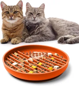 Silicone Slow Feeder Cat Bowl with Suction Cup Design Cat Puzzle Feeder Slows Down Cat Eating to Prevent Bloating Cat Slow Feeder for All Breeds to Protect The Health of Cats Good Helper