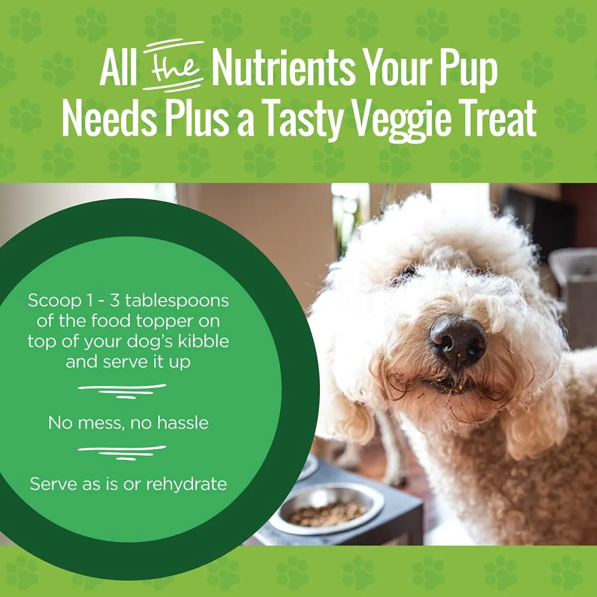 Smart Cookie Natural Dog Food Topper - Veggie - Dog Meal Mixer for All Ages - Vegan Food Topper for Picky Eaters and Boosting Nutrition - Non GMO, Made in The USA - 15 oz Bag (30 Day Supply)