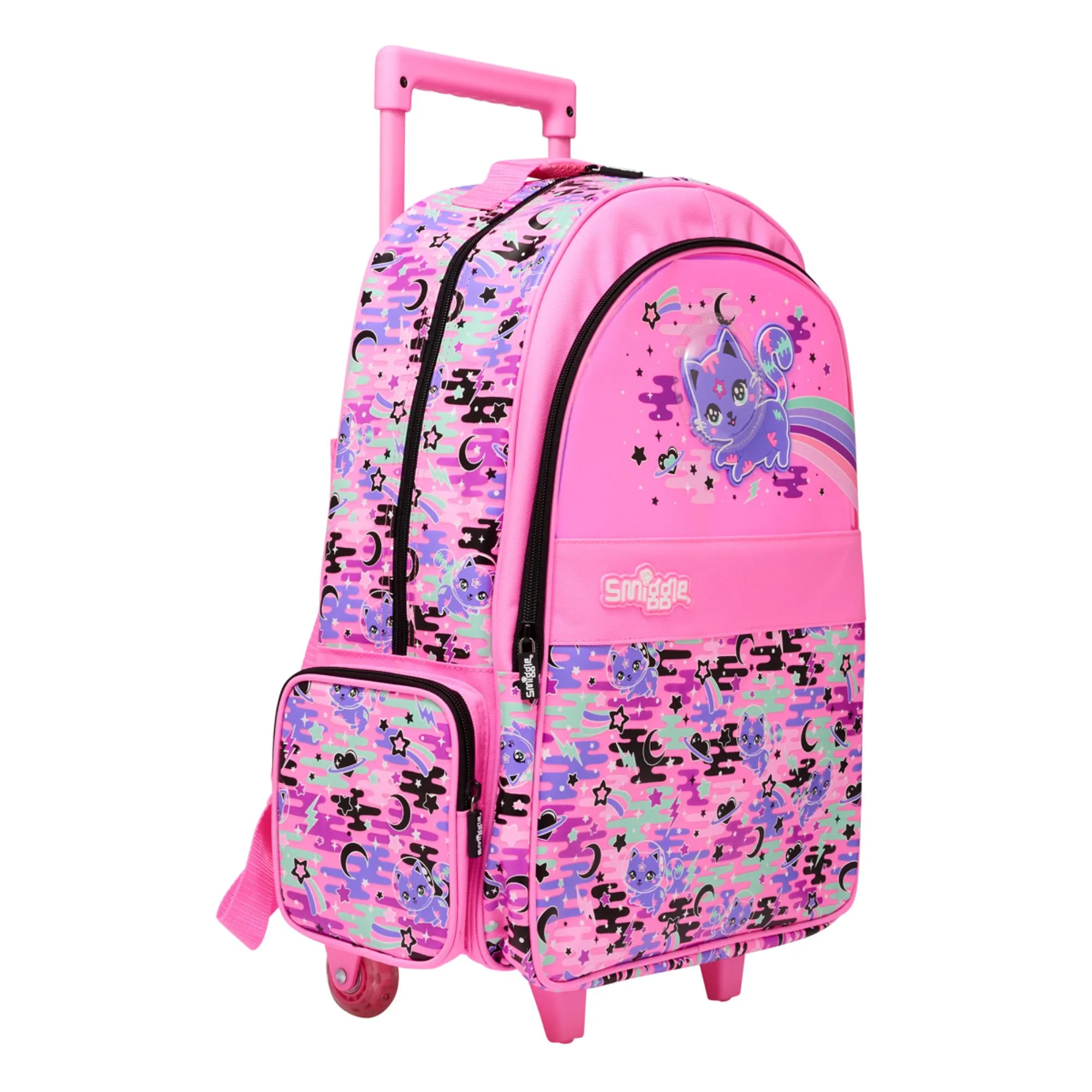 Smiggle Away Trolley Backpack With Light Up Wheels Pink, 3Y 