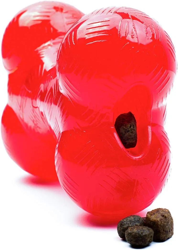 SPOT Play Strong Bone- Durable TPR Long Lasting Dog Chew for Aggressive Chewers, Hole for Treats, Virtually Indestructible Toy for Medium & Large Dogs & Puppies - 6.5 inch