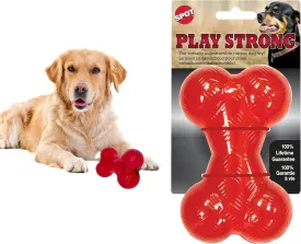 SPOT Play Strong Bone- Durable TPR Long Lasting Dog Chew for Aggressive Chewers, Hole for Treats, Virtually Indestructible Toy for Medium & Large Dogs & Puppies - 6.5 inch