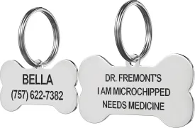 Stainless Steel Pet ID Tag Front and Back Custom for Dog Cat Personalized