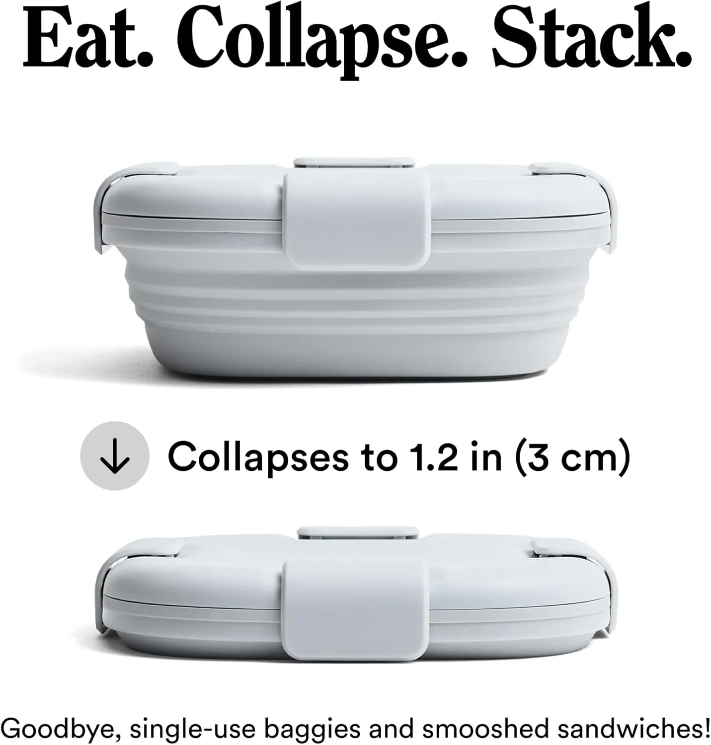 STOJO Collapsible Sandwich Box  24oz, Reusable Food Storage Container, Silicone Bowl for Hot/Cold Food  Meal Prep, Lunch, Camping, Hiking  Dishwasher Safe (Set of 1, Cashmere)