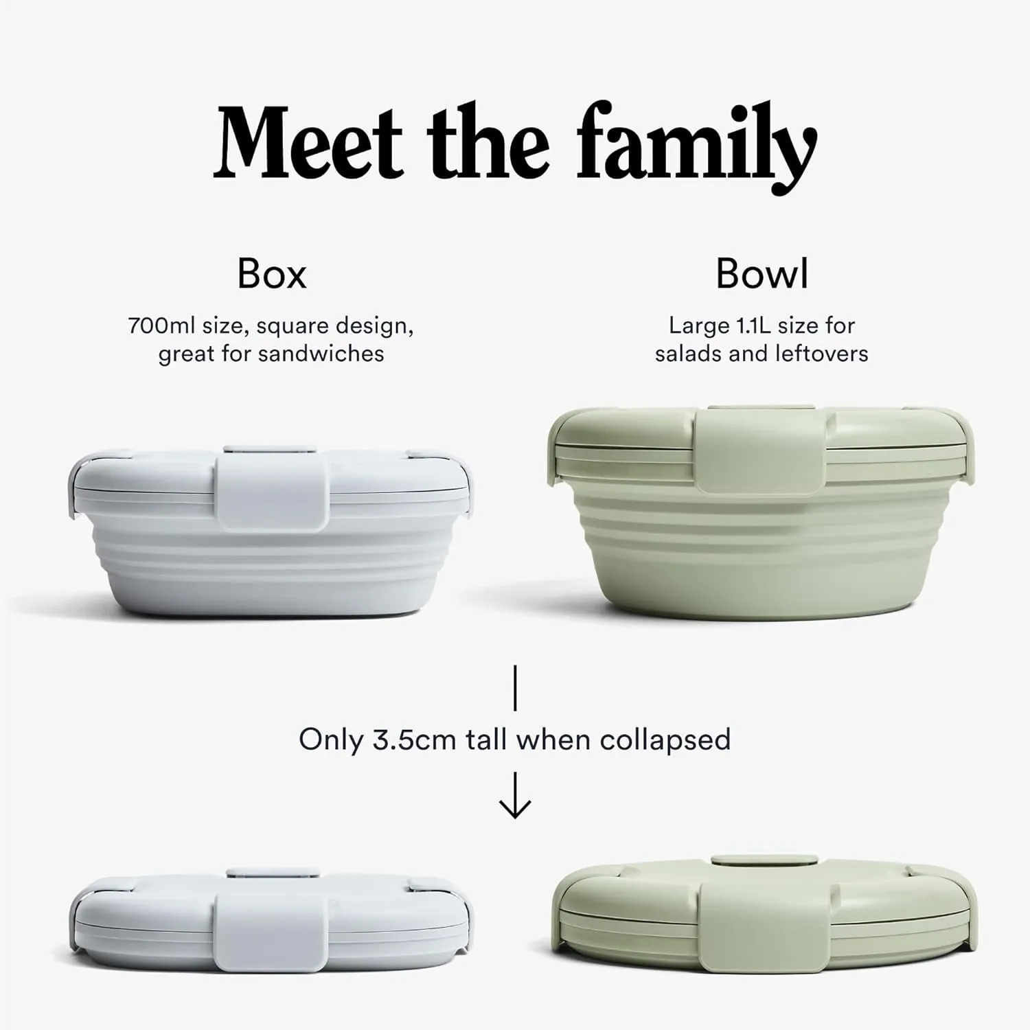 STOJO Collapsible Sandwich Box  24oz, Reusable Food Storage Container, Silicone Bowl for Hot/Cold Food  Meal Prep, Lunch, Camping, Hiking  Dishwasher Safe (Set of 1, Cashmere)
