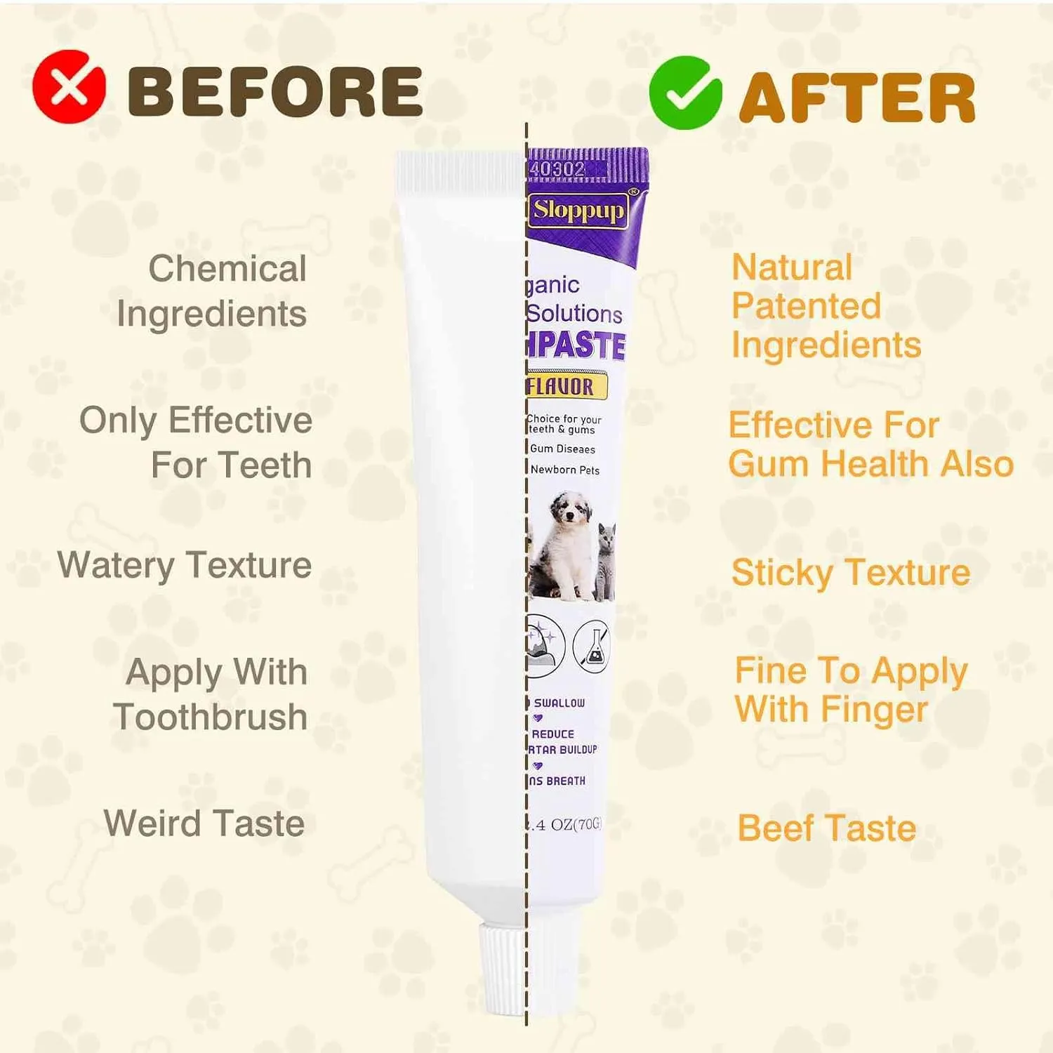 Toothpaste | Teeth Cleaning and Fresh Breath Dental Care for Oriental Shorthair Cat Kittens and Adult Cats | Soothes Inflamed Gums | Safe for Puppies | Vet Formulated 1 Pack (2.4 OZ)