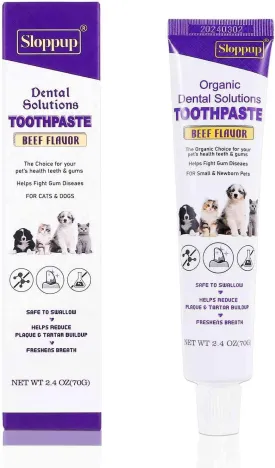 Toothpaste | Teeth Cleaning and Fresh Breath Dental Care for Oriental Shorthair Cat Kittens and Adult Cats | Soothes Inflamed Gums | Safe for Puppies | Vet Formulated 1 Pack (2.4 OZ)