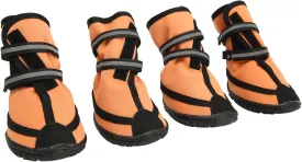 VINGVO Dog Boots, Orange, M, Reflective, Anti-Slip, Adjustable Straps, Large Dog, Outdoor Protection